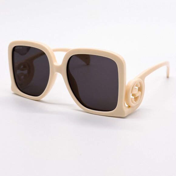NEW GUCCI GG1326S 009 OVERSIZED IVORY GREY WOMEN SUNGLASSES GUCCI - Picture 5 of 14